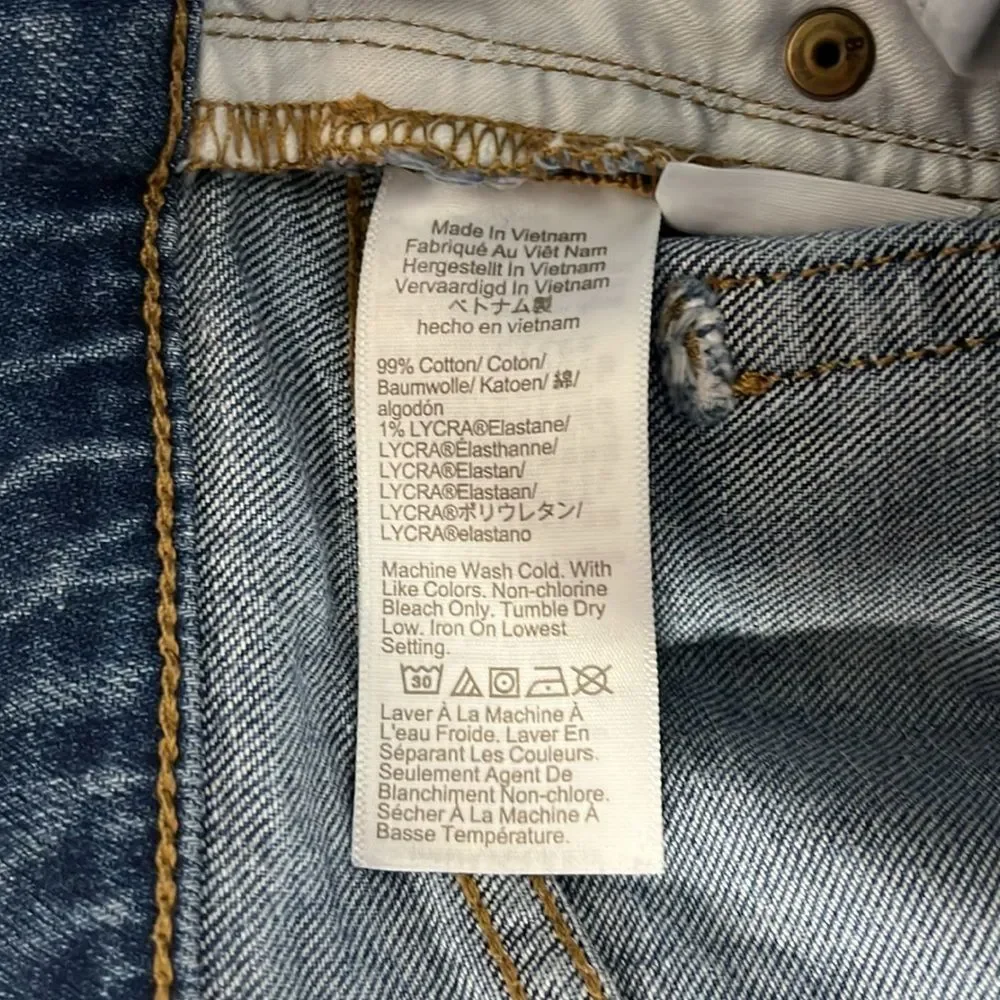 J. Crew | Full Length Wide Leg Button Fly High Rise Raw Hem Medium Wash Jeans 28